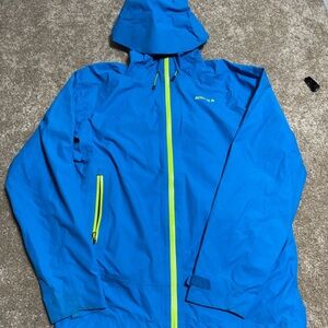 Solaris  Bright Blue Jacket with Neon Yellow Zipper